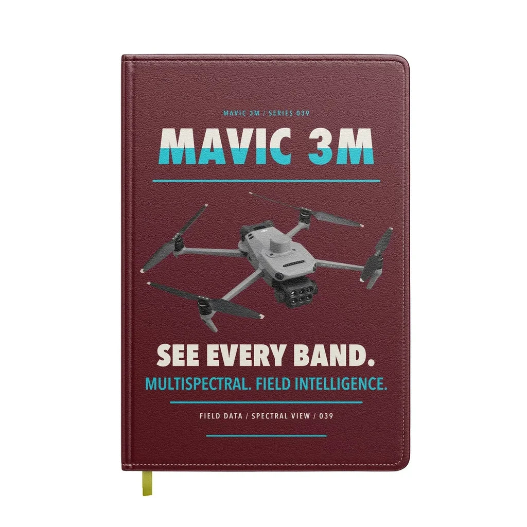 DJI Mavic 3 Multispectral design on dark red notebook