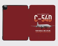 Thumbnail for C-54D Skymaster design on dark red ipad tablet case