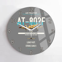 Thumbnail for Air Tractor AT-802F design on gray no frame wall clock