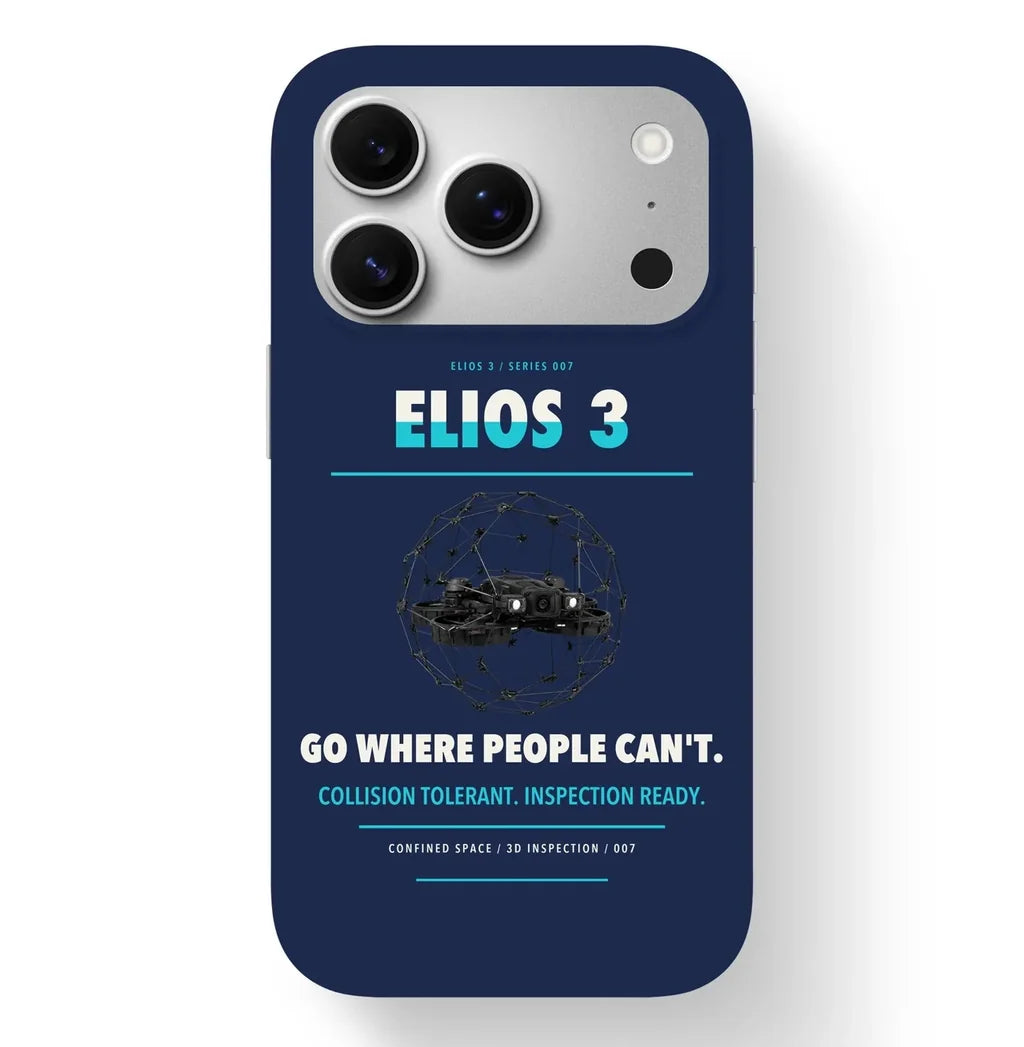 Flyability Elios 3 Case design on navy blue iphone case