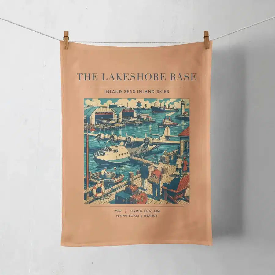 VINTAGE G4071 - The Lakeshore Base - Designed Towels design on orange