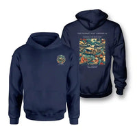 Thumbnail for VINTAGE G4404 - The Market Day Amphibian - Double-Side Hoodie design on navyblue double side