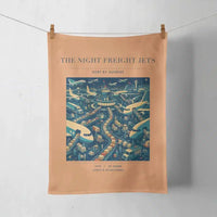 Thumbnail for VINTAGE G4133 - The Night Freight Jets - Designed Towels design on orange