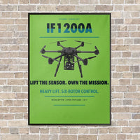 Thumbnail for Inspired Flight IF1200A vertical canvas print - framed - light green background