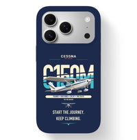 Thumbnail for Cessna 150M design on navy blue magsafe iphone case, for iPhone 17 Pro
