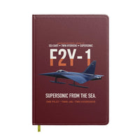 Thumbnail for F2Y-1 Sea Dart Supersonic from the Sea design on dark red notebook