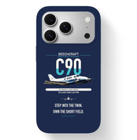 Thumbnail for Beechcraft King Air C90 design on navy blue magsafe iphone case, for iPhone 17 Pro
