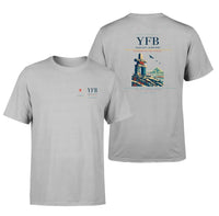 Thumbnail for Iqaluit Airport (YFB) design printed on light gray double-side t-shirt
