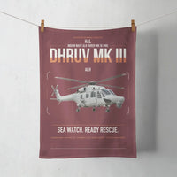 Thumbnail for HAL ALH Dhruv Mk III design on dark red towel