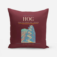 Thumbnail for Frank País Airport (HOG) design on dark red pillow