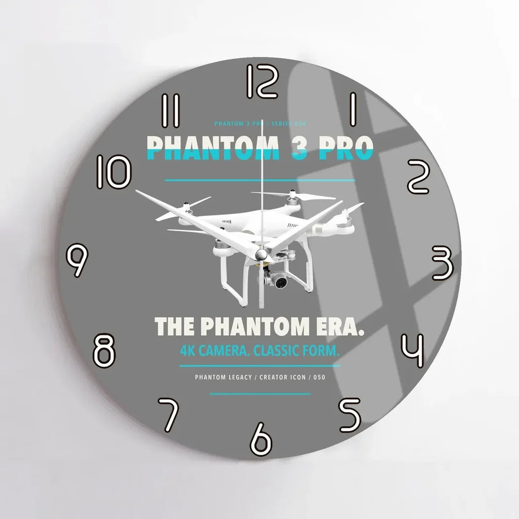 DJI Phantom 3 Professional design on gray no frame wall clock