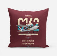 Thumbnail for Cessna 162 Skycatcher design on dark red pillow