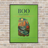 Thumbnail for Bodø Airport BOO - Canvas Framed - Light Green