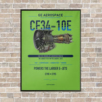 Thumbnail for CF34-10E vertical canvas print - framed - light green background