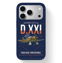 Thumbnail for Fokker D.XXI — Dutch LVA aircraft 221 design on navy blue magsafe iphone case, for iPhone 17 Pro