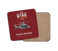 Thumbnail for Airbus H155 EC155 B1 design on dark red 1 piece coaster