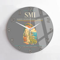 Thumbnail for Samos International Airport (SMI) design on gray no frame wall clock