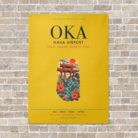 Thumbnail for Naha Airport OKA vertical canvas print - no frame - yellow background