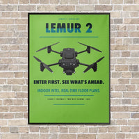 Thumbnail for BRINC LEMUR 2 vertical canvas print - framed - light green background