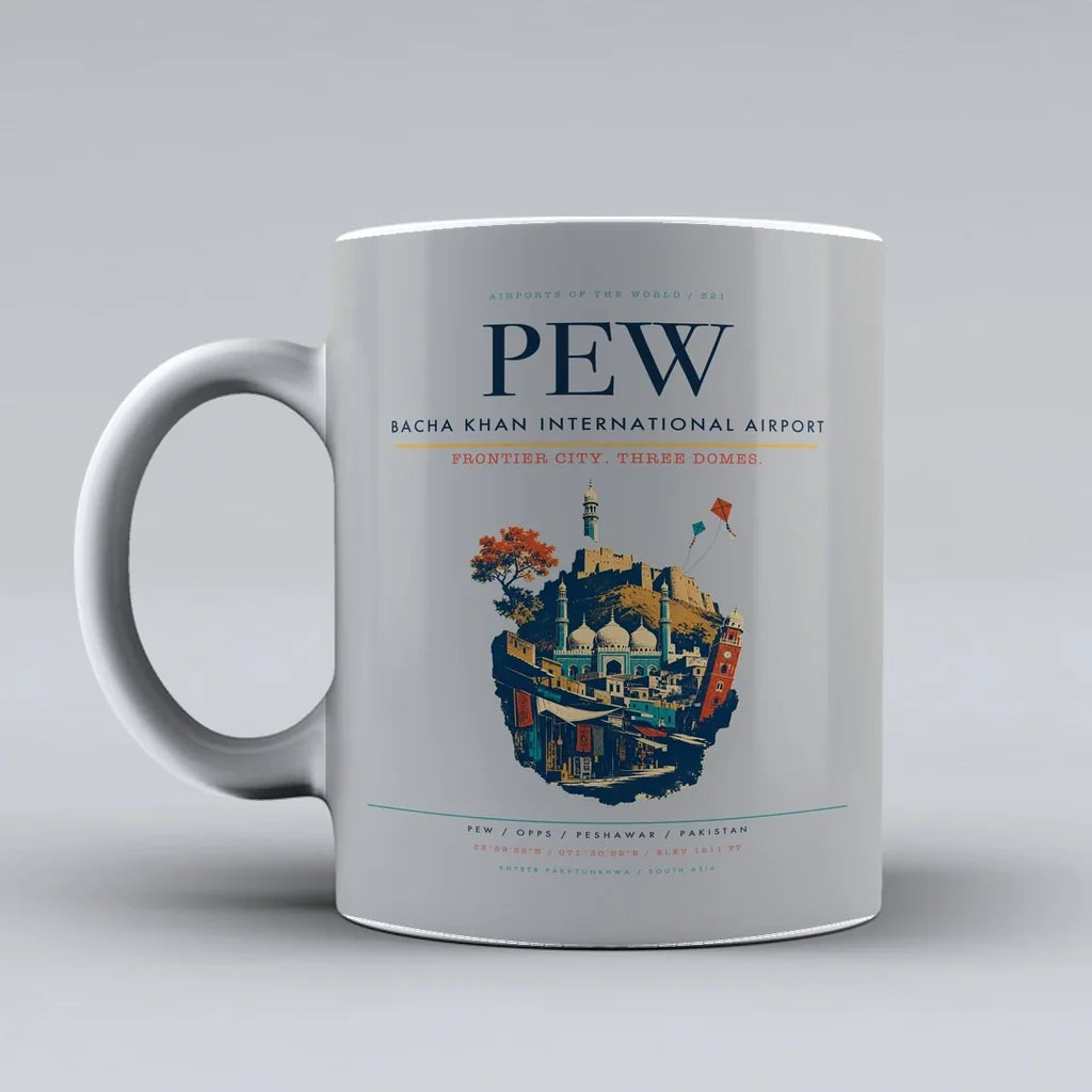 Bacha Khan International Airport PEW Mug - Light Gray