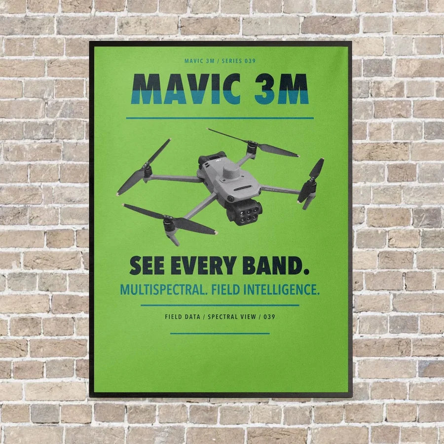 DJI Mavic 3 Multispectral vertical canvas print - framed - light green background