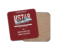 Thumbnail for Hawker Siddeley HS 748 Series 2A design on dark red 1 piece coaster