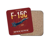 Thumbnail for F-15C Eagle design on dark red 1 piece coaster