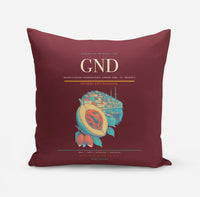 Thumbnail for Maurice Bishop International Airport (GND) design on dark red pillow