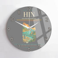 Thumbnail for Sacheon Airport (HIN) design on gray no frame wall clock