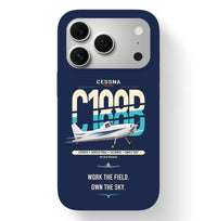 Thumbnail for Cessna A188B AgTruck design on navy blue magsafe iphone case, for iPhone 17 Pro