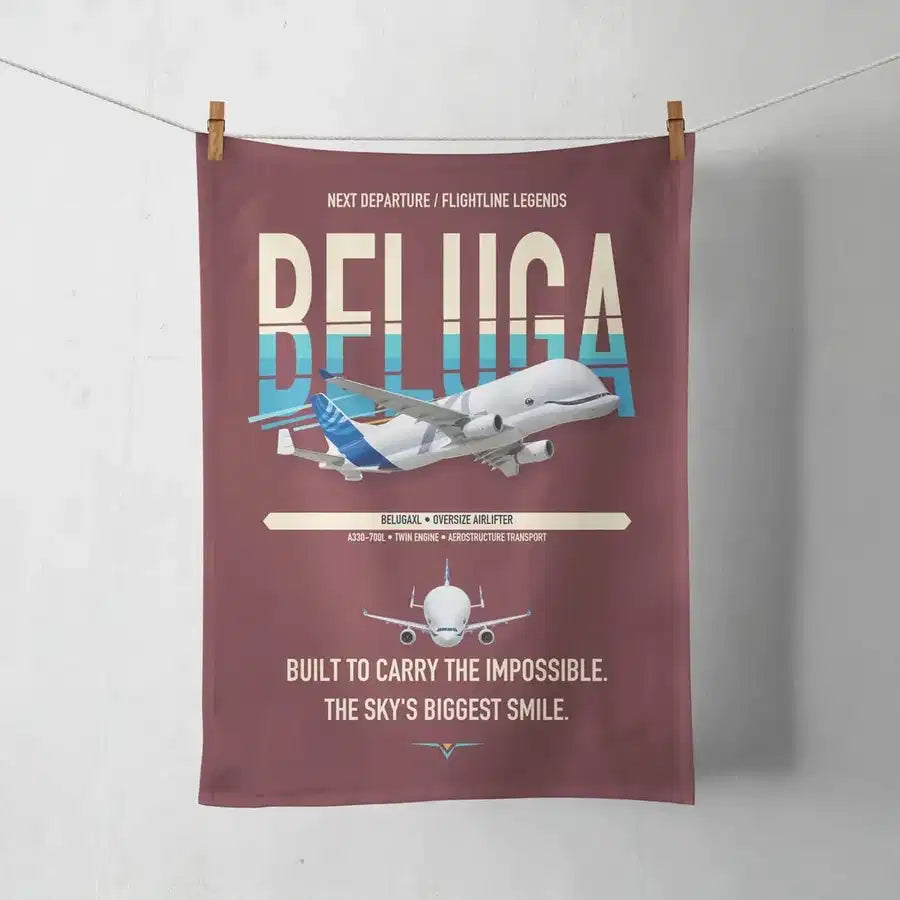 Airbus BelugaXL / A330-743L design on dark red towel