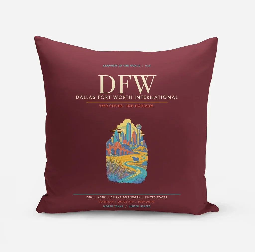 Dallas Fort Worth International Airport DFW - Dark Red
