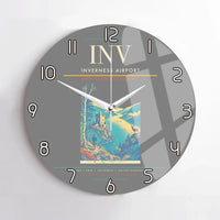 Thumbnail for Inverness Airport (INV) design on gray no frame wall clock
