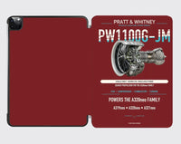 Thumbnail for PW1100G-JM design on dark red ipad tablet case