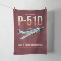 Thumbnail for P-51D Mustang design on dark red towel