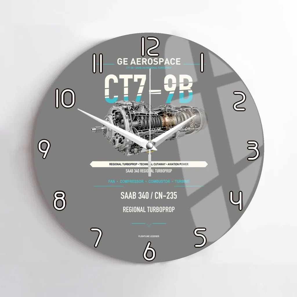 CT7-9B design on gray no frame wall clock