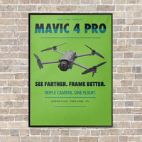 Thumbnail for DJI Mavic 4 Pro vertical canvas print - framed - light green background