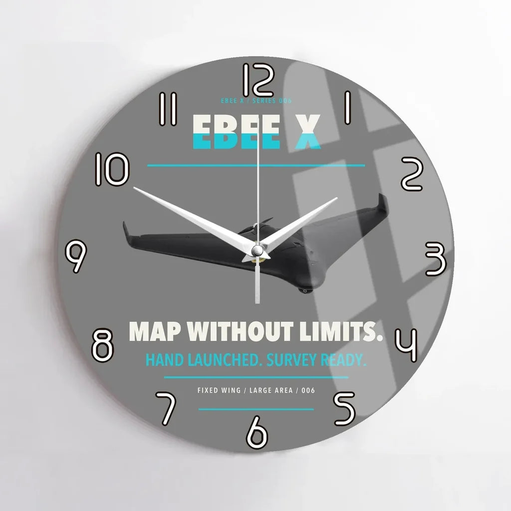 AgEagle eBee X design on gray no frame wall clock