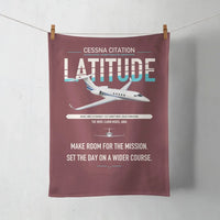 Thumbnail for Cessna Citation Latitude design on dark red towel