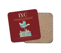 Thumbnail for Shaheed Bhagat Singh International Airport (IXC) design on dark red 1 piece coaster