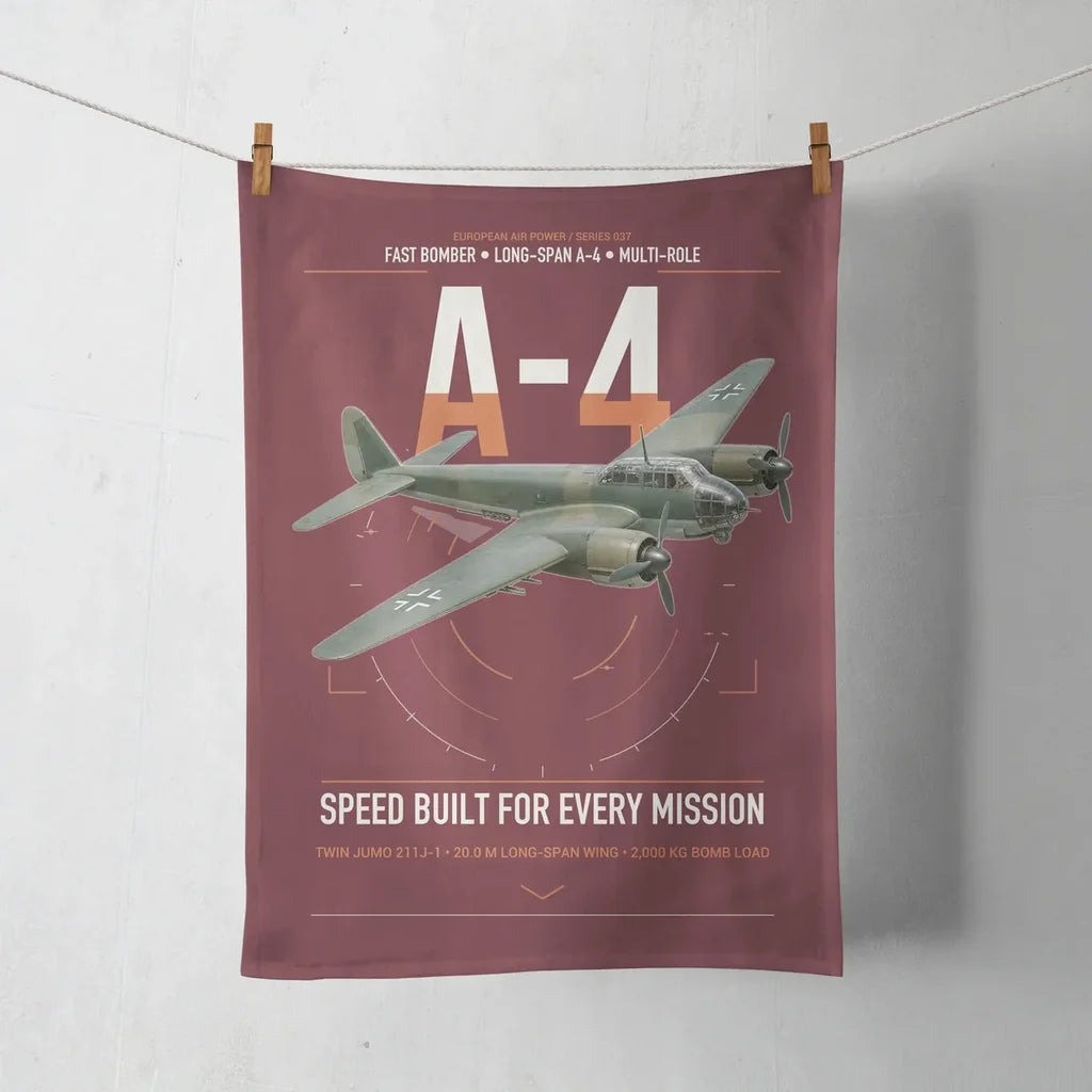Junkers Ju 88A-4 design on dark red towel