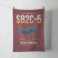 Thumbnail for SB2C-5 Helldiver design on dark red towel