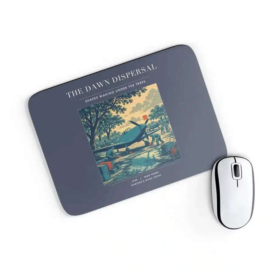 VINTAGE G4531 - The Dawn Dispersal - Designed Mouse Pads design on navyblue rectangle