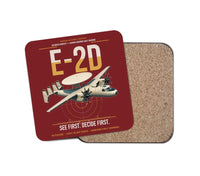 Thumbnail for E-2D Advanced Hawkeye design on dark red 1 piece coaster