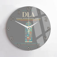 Thumbnail for Douala International Airport (DLA) design on gray no frame wall clock