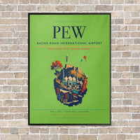 Thumbnail for Bacha Khan International Airport PEW - Canvas Framed - Light Green