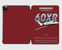 Thumbnail for Bombardier Learjet 60XR design on dark red ipad tablet case