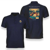 Thumbnail for VINTAGE G4229 - The Cabin Radio Hour - Double-Side Polo T-Shirt design on navyblue