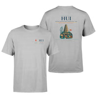 Thumbnail for Phu Bai International Airport (HUI) design printed on light gray double-side t-shirt