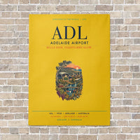 Thumbnail for Adelaide Airport ADL vertical canvas print - no frame - yellow background